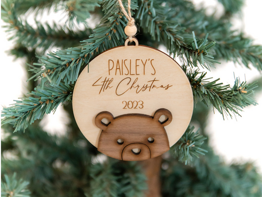 Kid's Christmas Milestone Ornament | Bear Circle