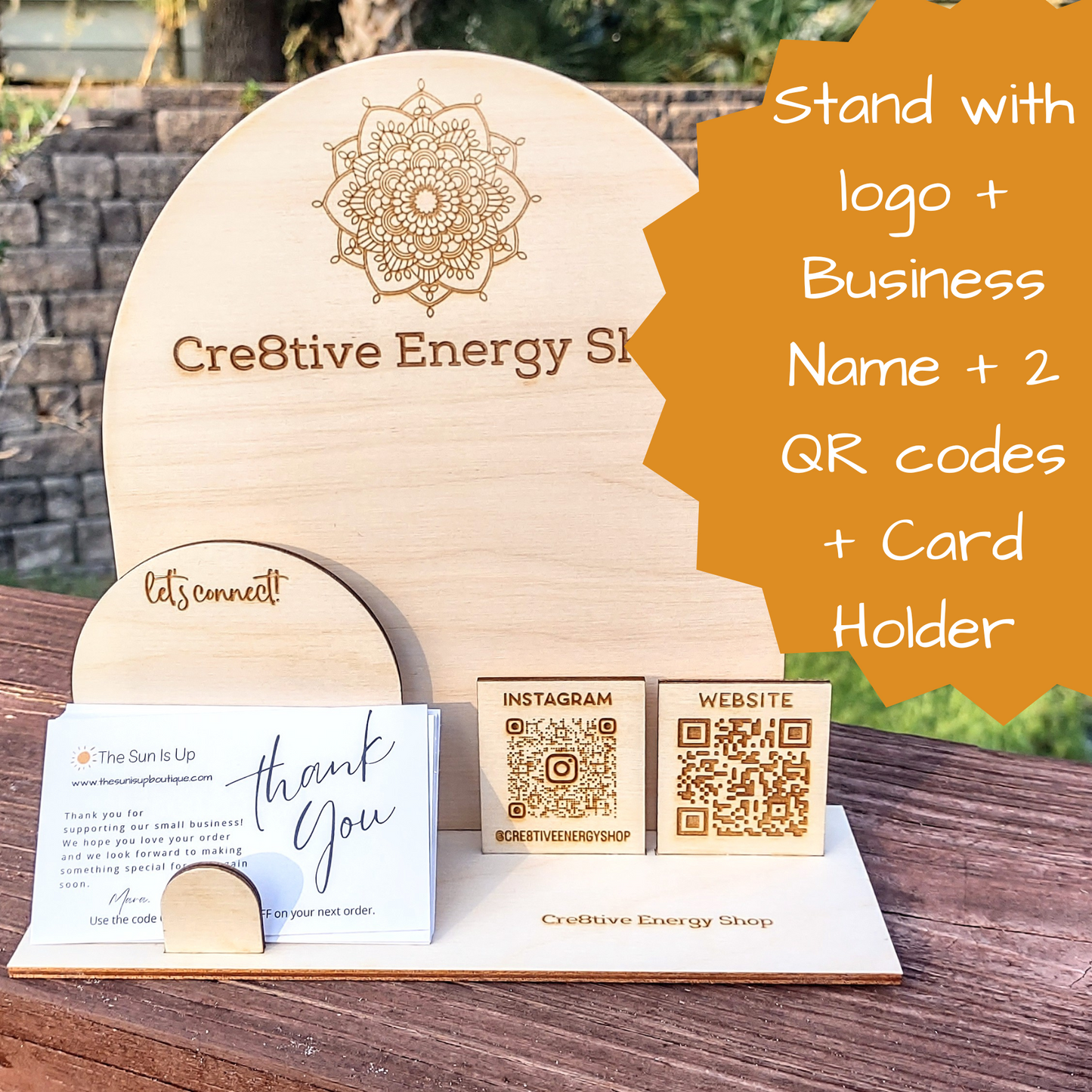 Personalized Business Stand and Business Card Holder