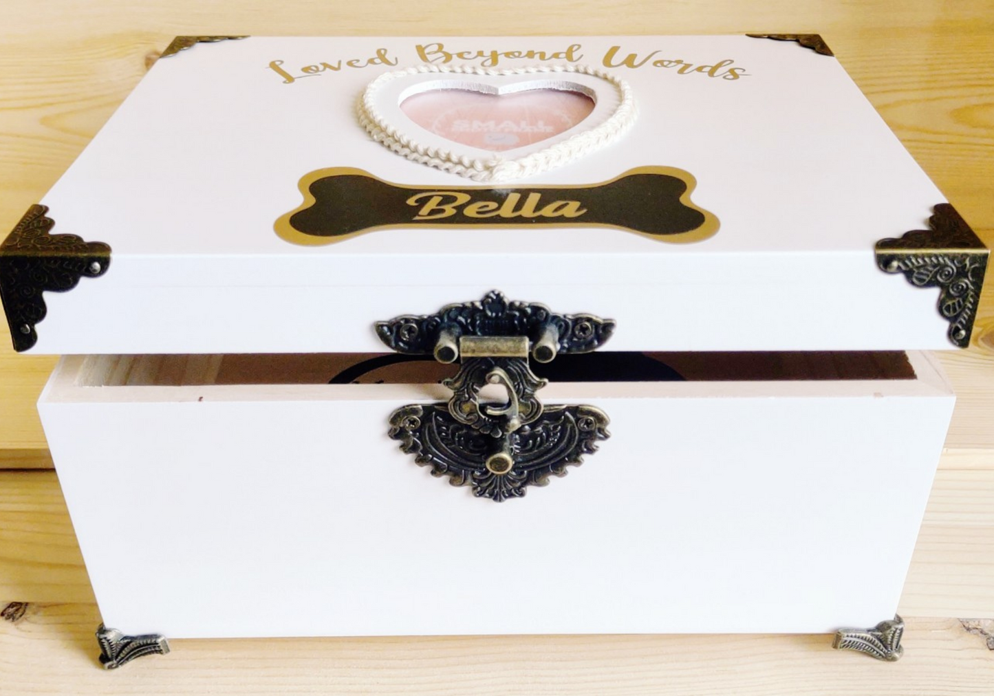 Personalized Wooden Pets Memory box with picture, Memorial keepsake box, Pet Urns for dogs, Dog memorial