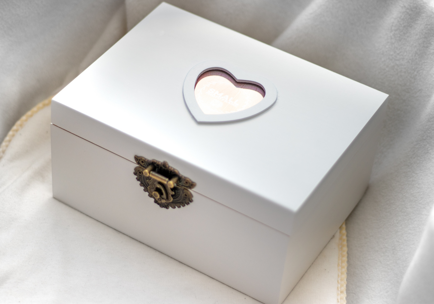 Naked Wooden Box with Photo frame on Top for DIY projects, Keepsake Box