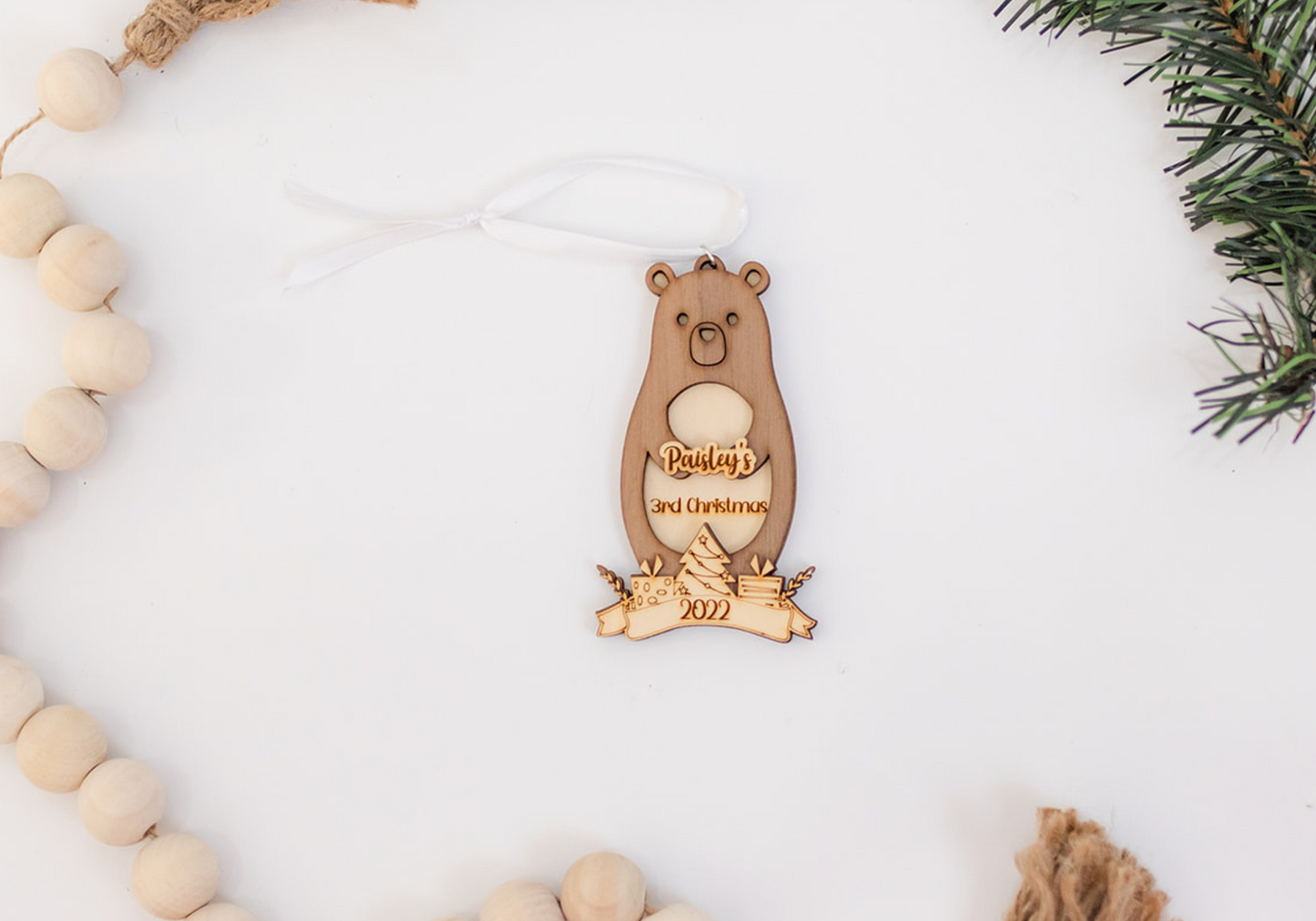 Kid's Christmas Milestone Ornament | Bear