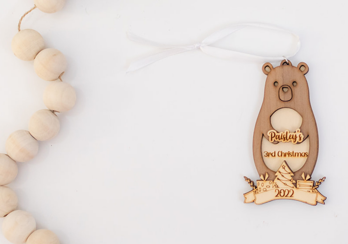 Kid's Christmas Milestone Ornament | Bear