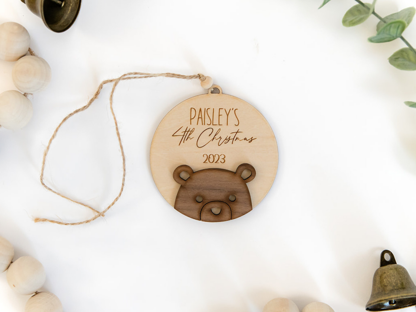 Kid's Christmas Milestone Ornament | Bear Circle