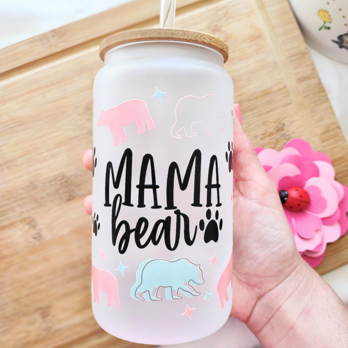 16oz Personalized Mama Frosted Cup