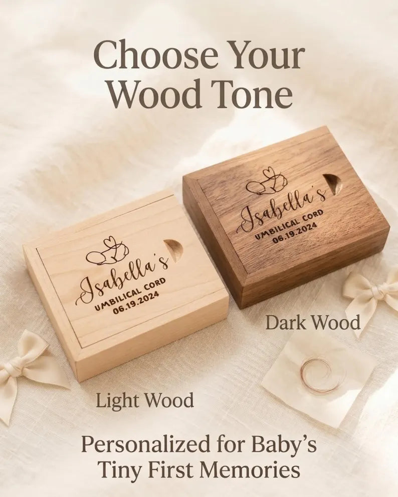 Custom engraving options for personalized baby milestone keepsake boxes