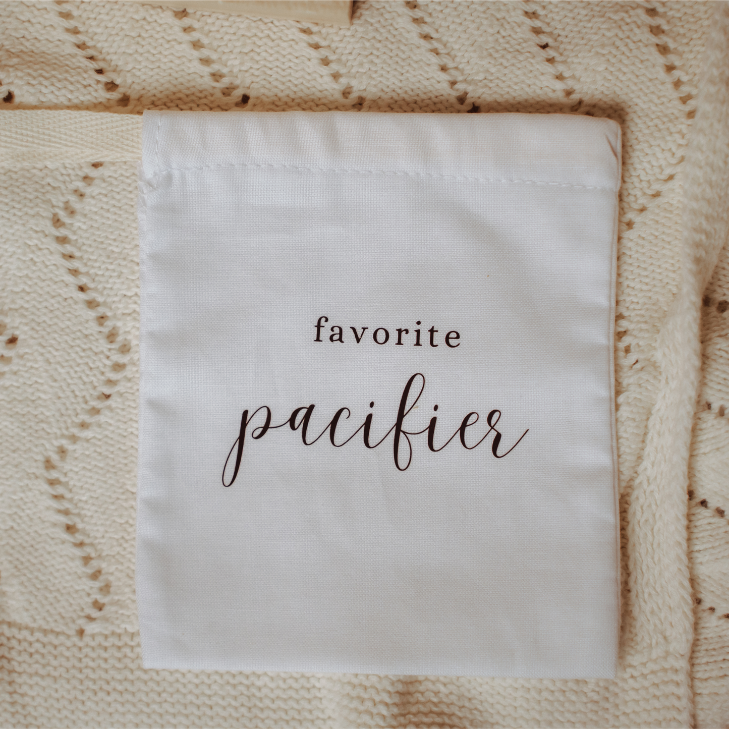 Favorite pacifier keepsake bag for baby memory box