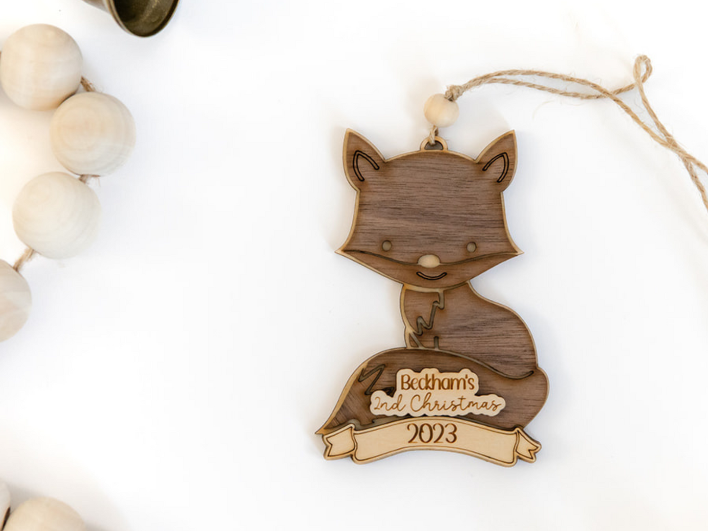 Kid's Christmas Milestone Ornament | Fox