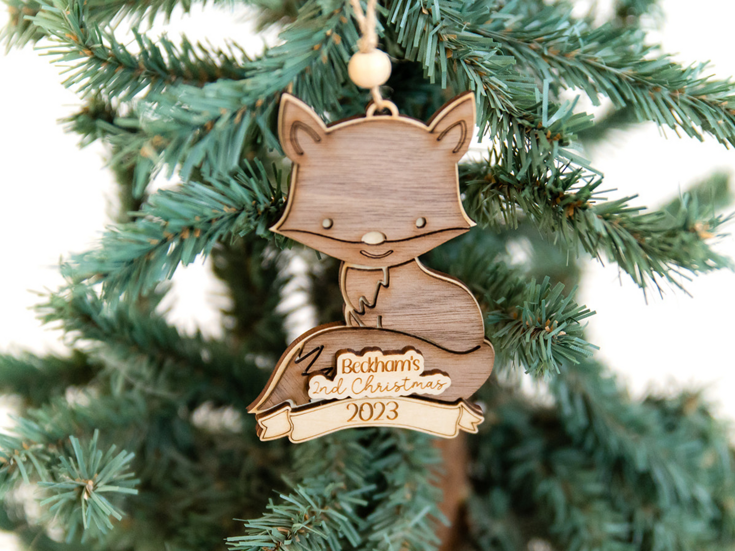 Kid's Christmas Milestone Ornament | Fox