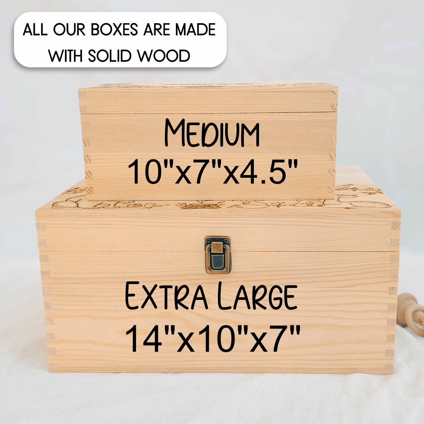 Personalized newborn keepsake box