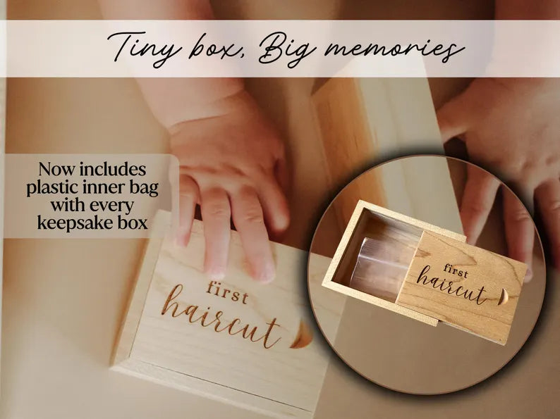 Tiny baby keepsake boxes for first curl and umbilical cord memories