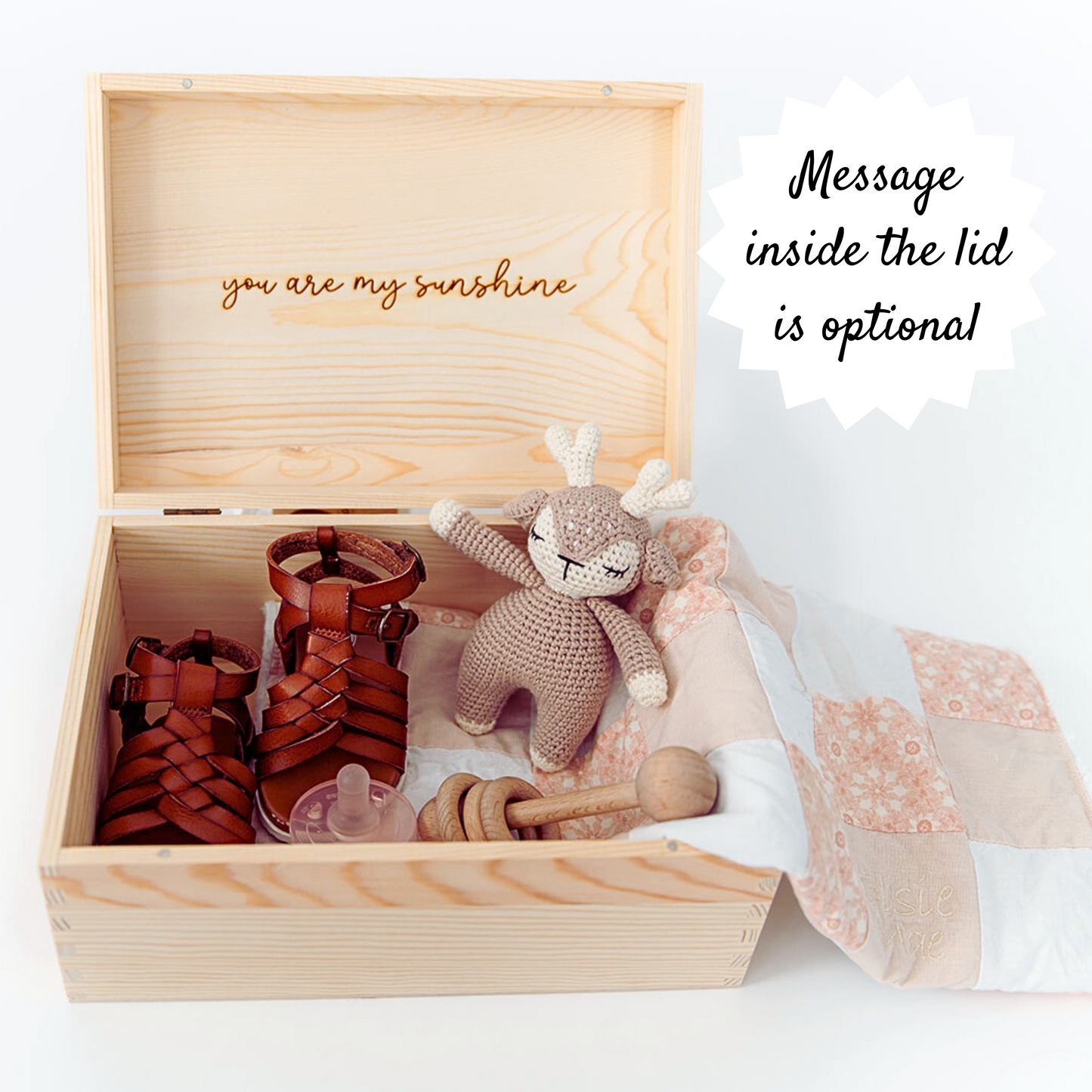 Personalized newborn keepsake box