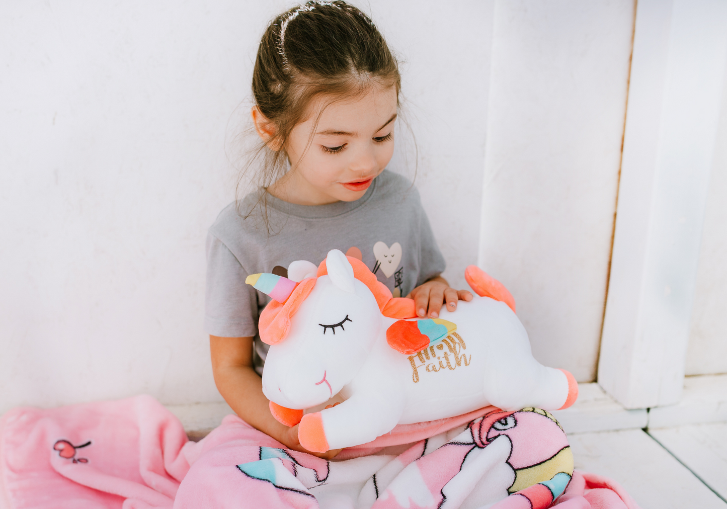 Personalized Ultra soft Rainbow Unicorn Plushie