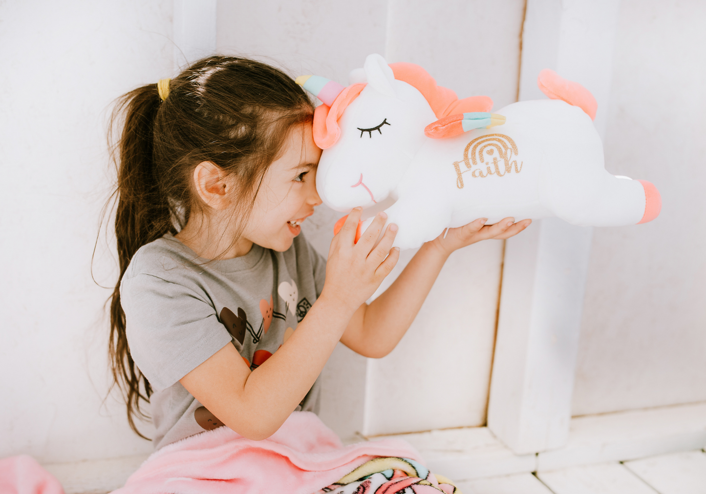 Personalized Ultra soft Rainbow Unicorn Plushie