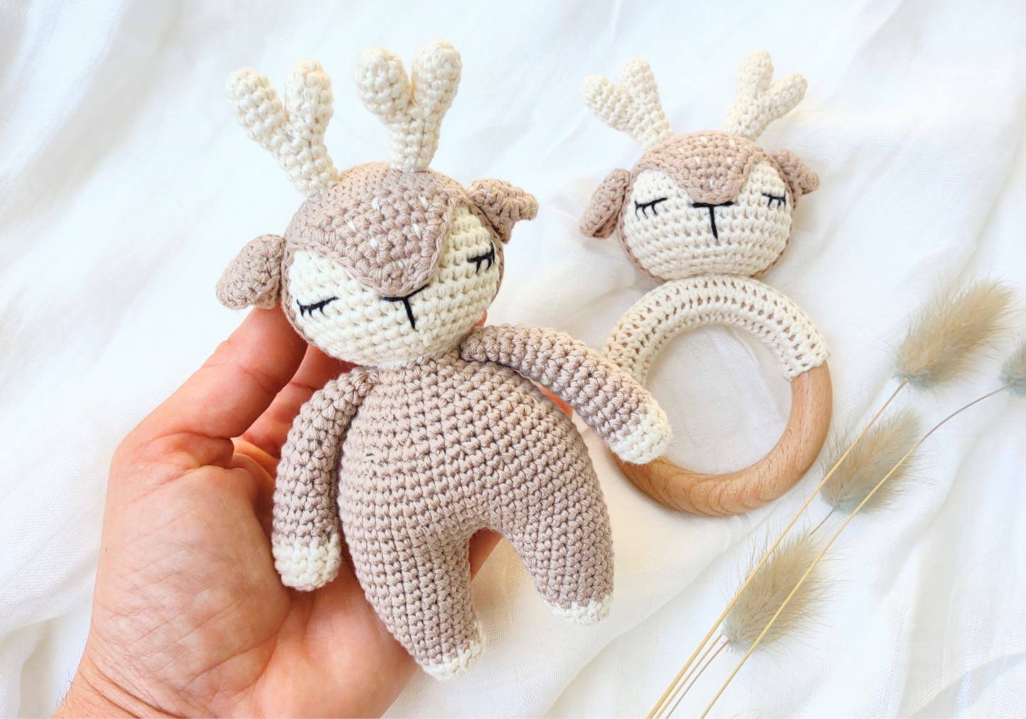 Crochet Stuffed Deer Doll Toy Set