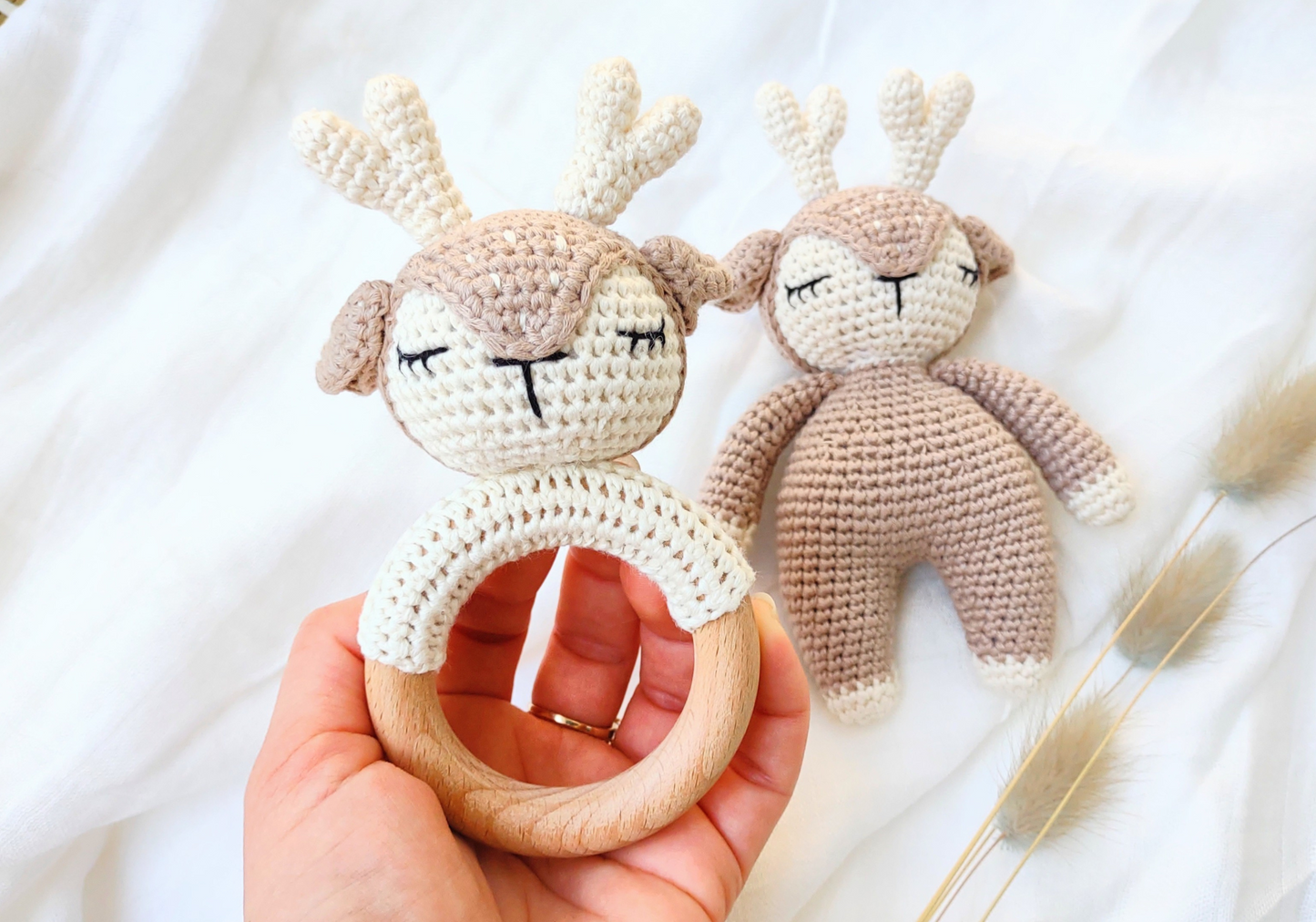 Crochet Stuffed Deer Doll Toy Set