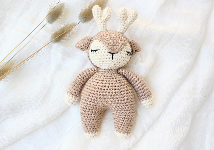 Crochet Stuffed Deer Doll Toy Set