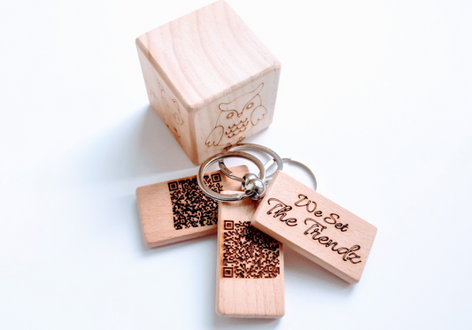 Wooden Keychains with QR code for Businesses Promotion