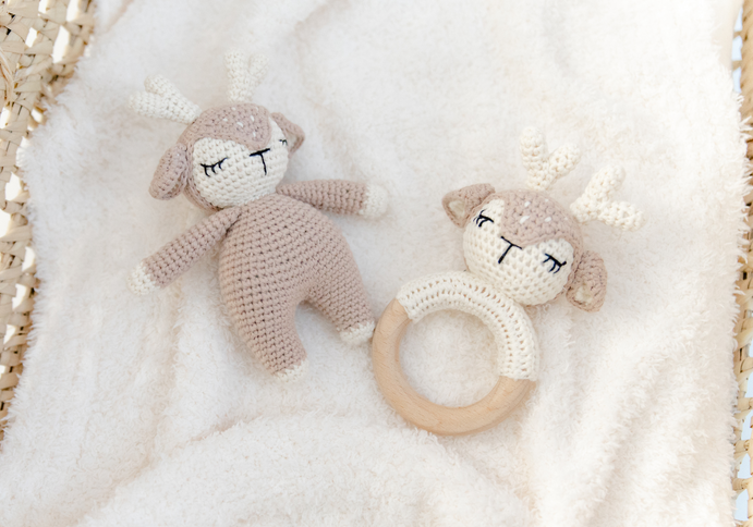 Crochet Stuffed Deer Doll Toy Set