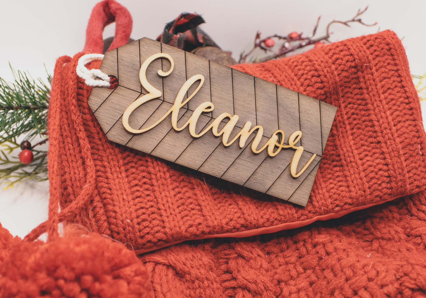 Personalized Wooden Stocking Tag