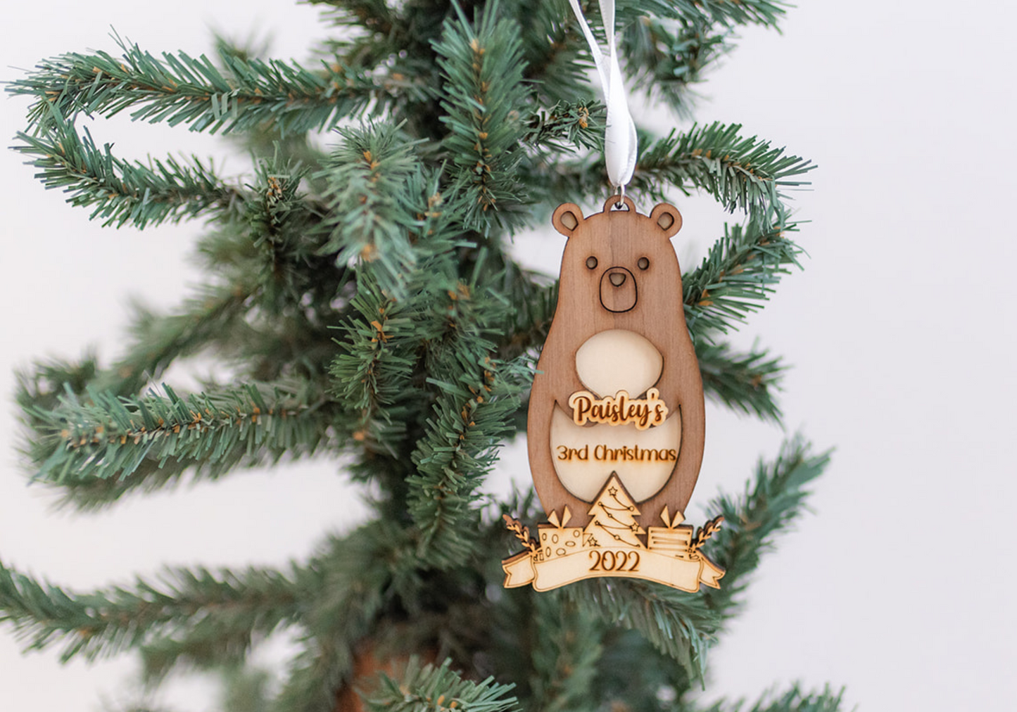 Kid's Christmas Milestone Ornament | Bear